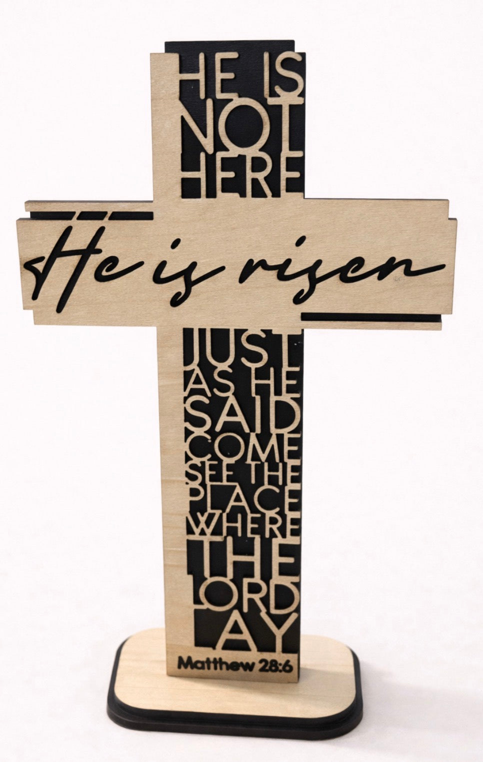 Cross Oak He is Risen on Cross