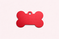 Dog Tag Bone Shape Red