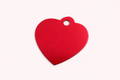 Dog Tag Heart Shape Red