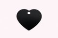Dog Tag Heart Shape Black