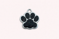 Dog Tag Small Paw Shape Black