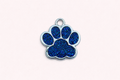 Dog Tag small paw shape blue