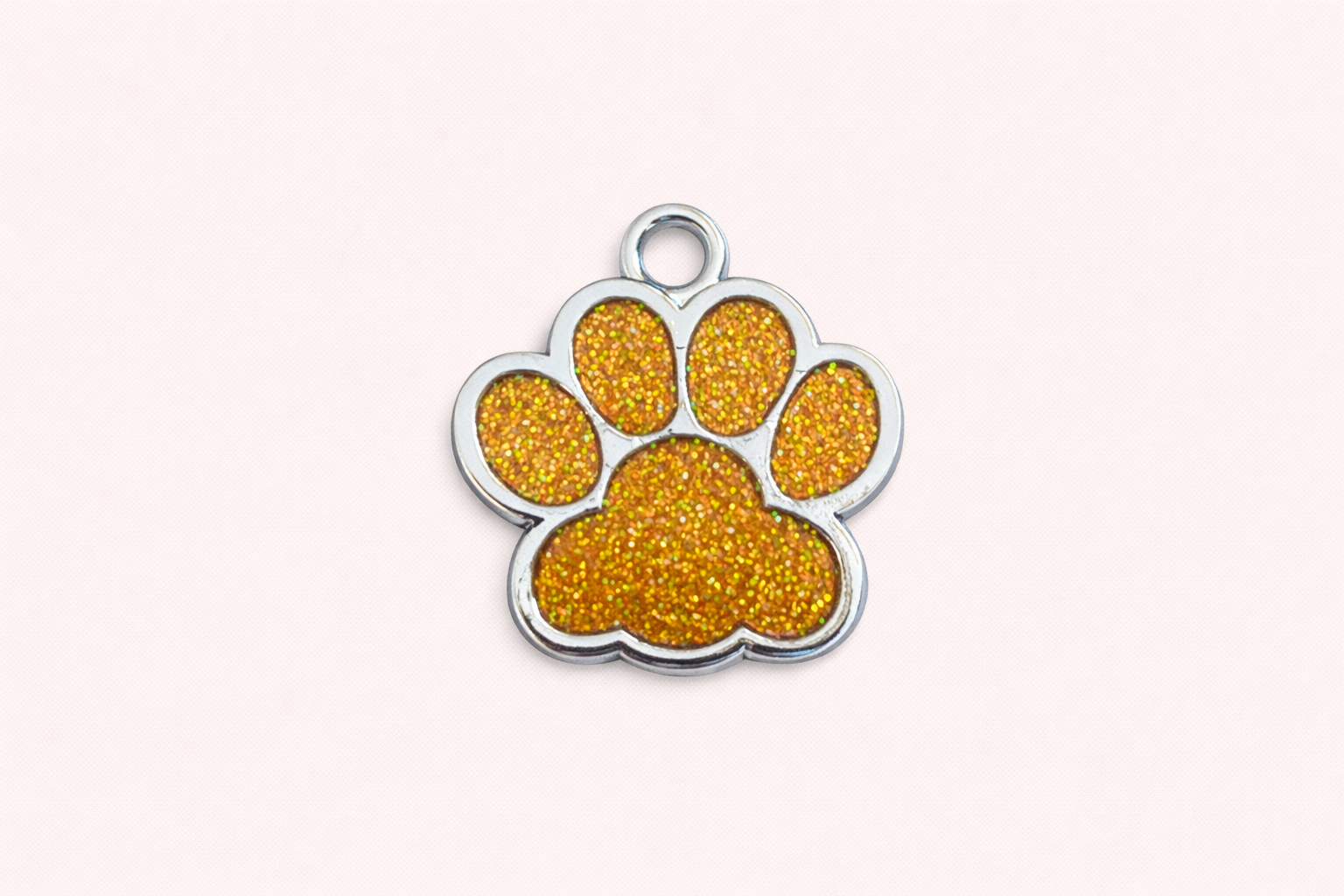 Dog Tag Small Paw Shape Orange