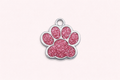 Dog Tag Small Paw Shape Pink