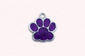 Dog Tag Small Paw Shape Purple