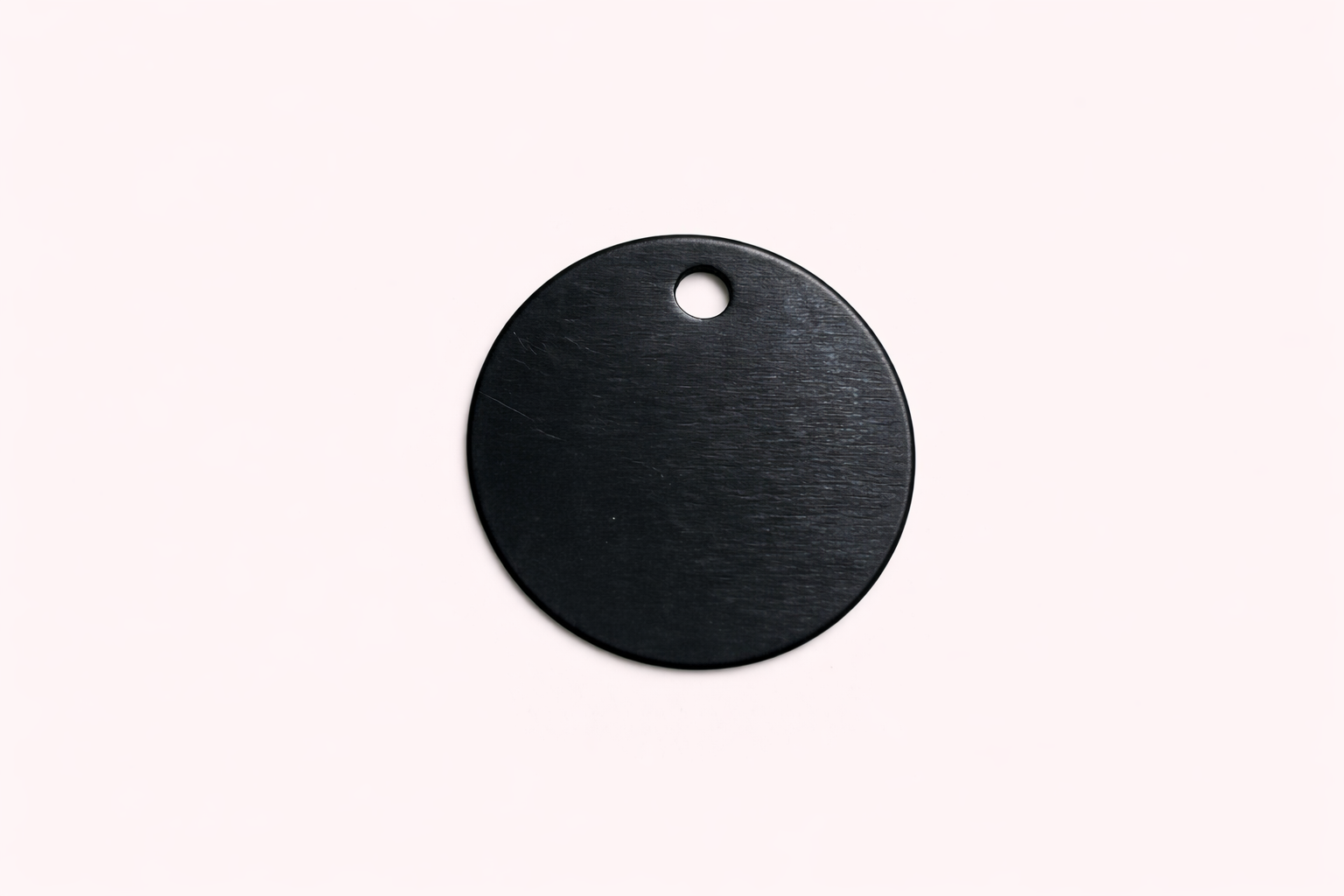 Dog Tag Small Round Black