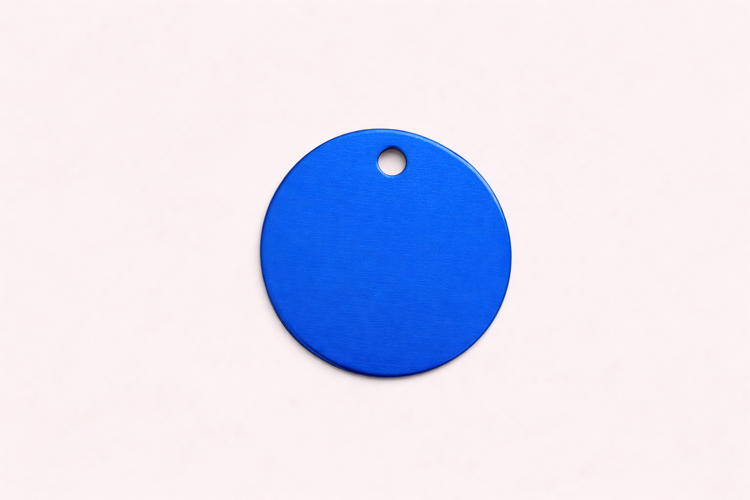 Dog Tag Round Small Brilliant Blue