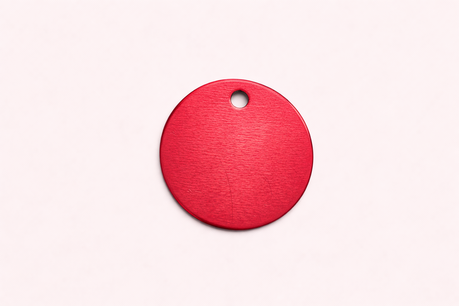 Dog Tag Round Small Red