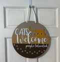 Door Hanger Cats Welcome People Tolerated