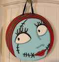 Door Hanger for Halloween blue face with red hair 10 inch