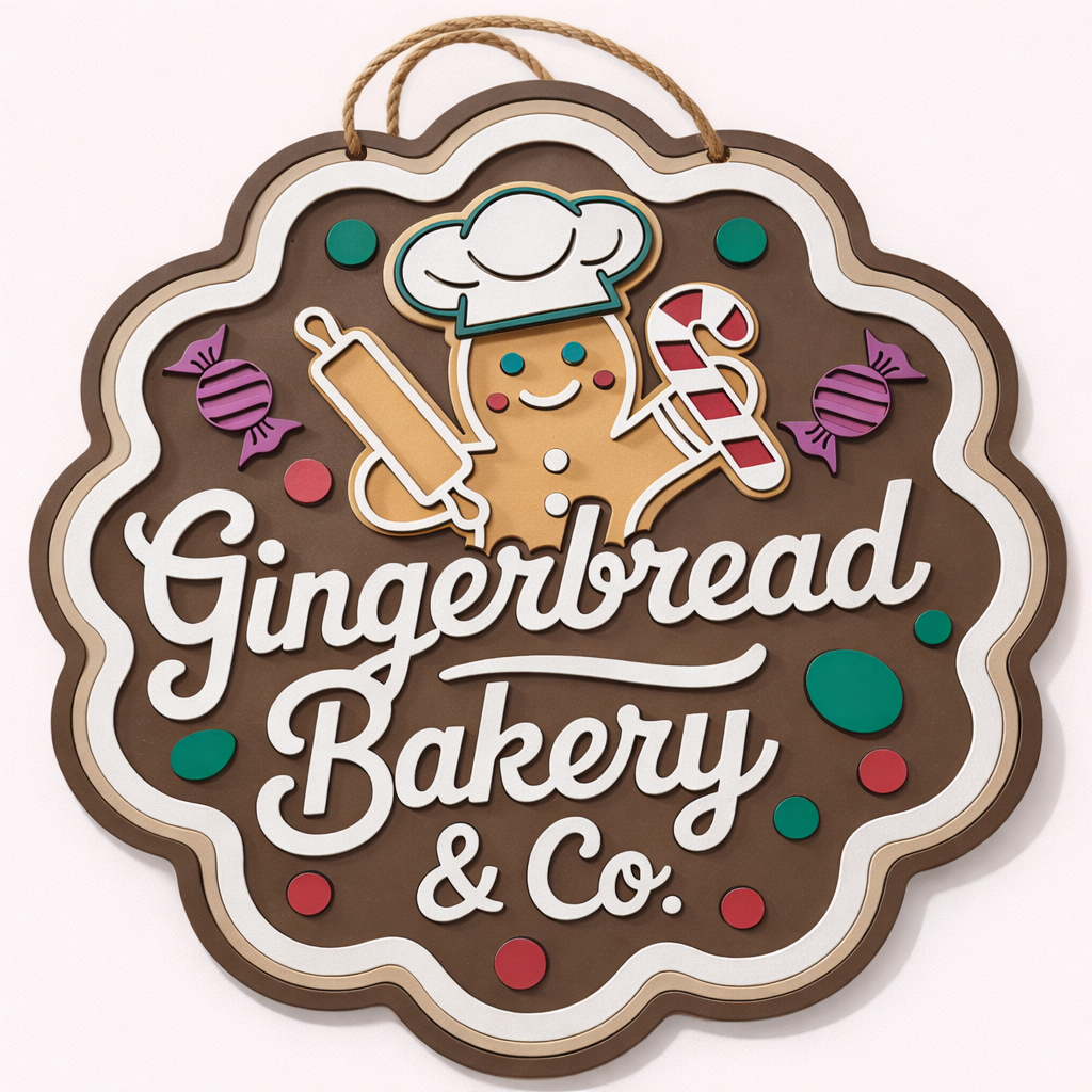 Door Hanger Gingerbread Bakery Co 16 inch