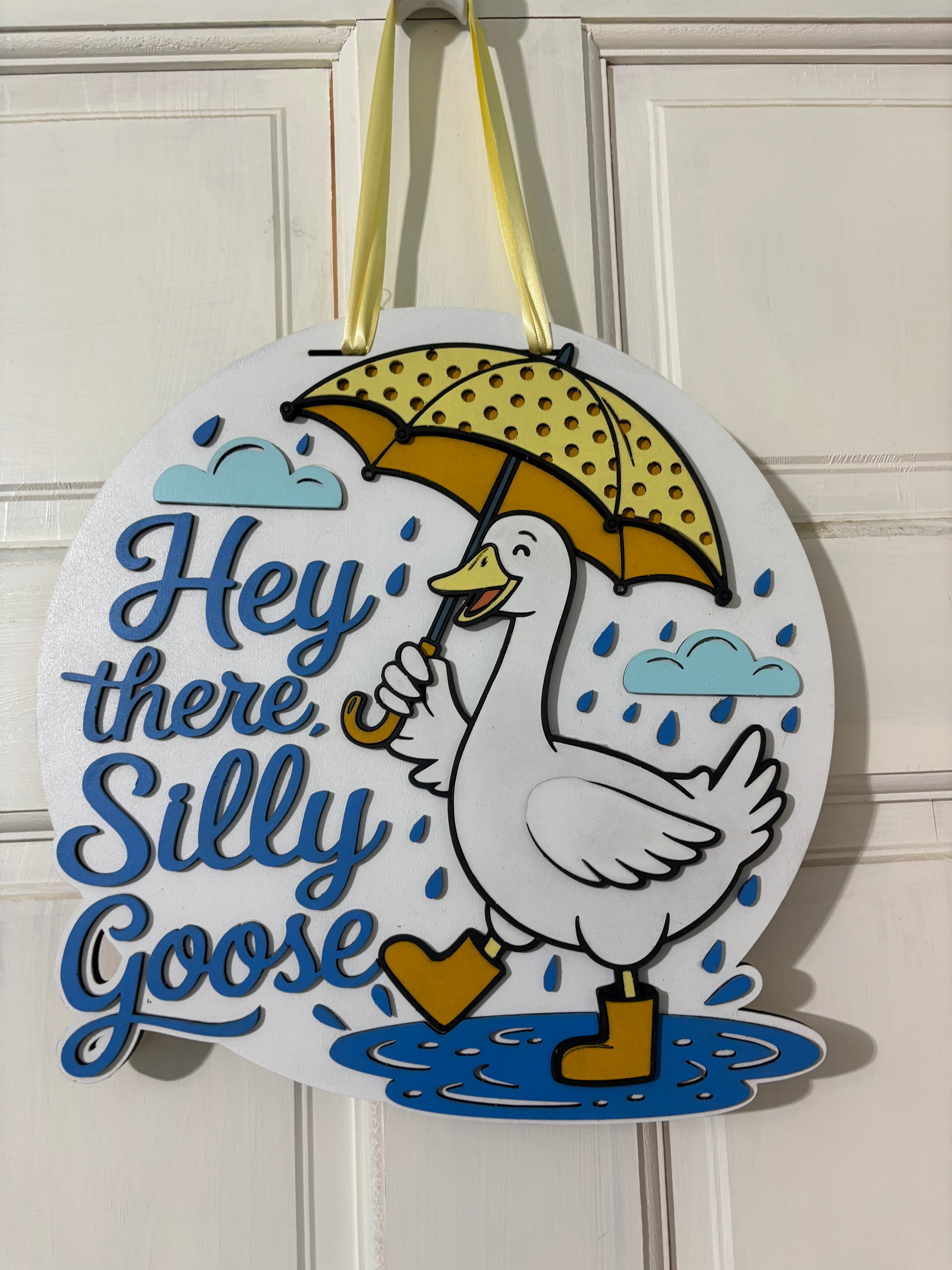 Door Hanger Here There, Silly Goose 10 inch