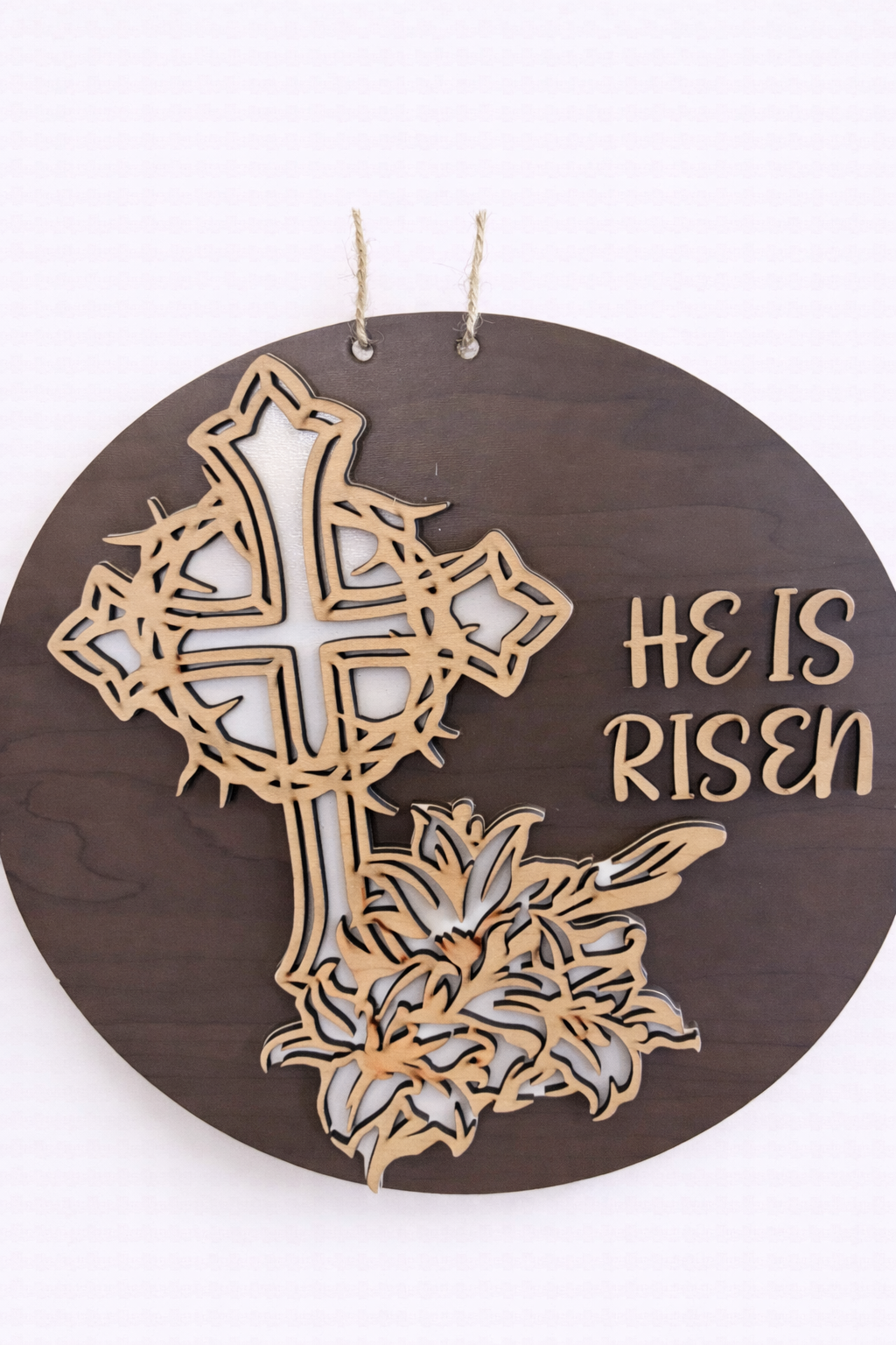 Dorr Hanger Maple He Is Risen on 12 inch