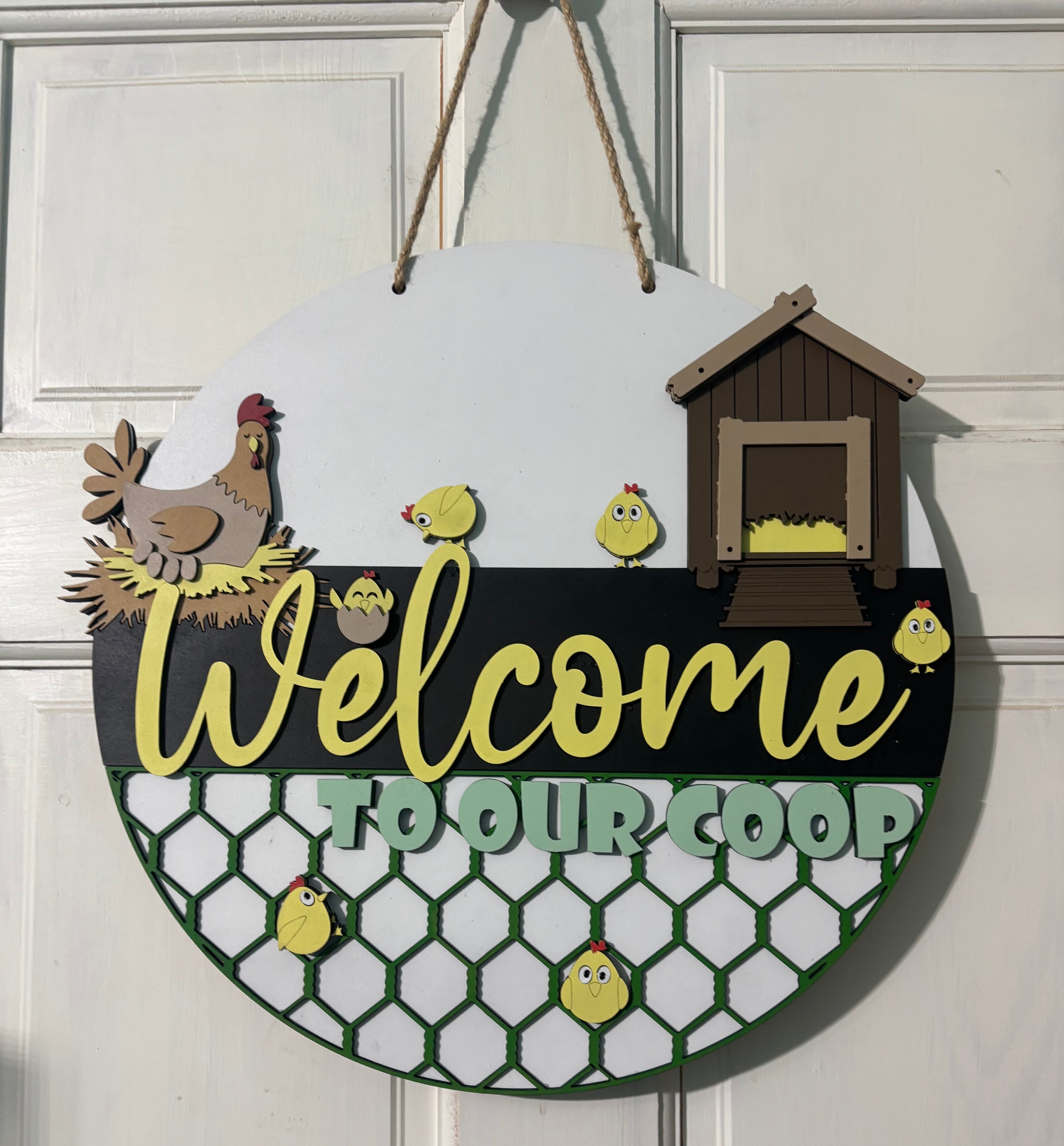 Door Hanger Welcome To Our Coop 16 inch