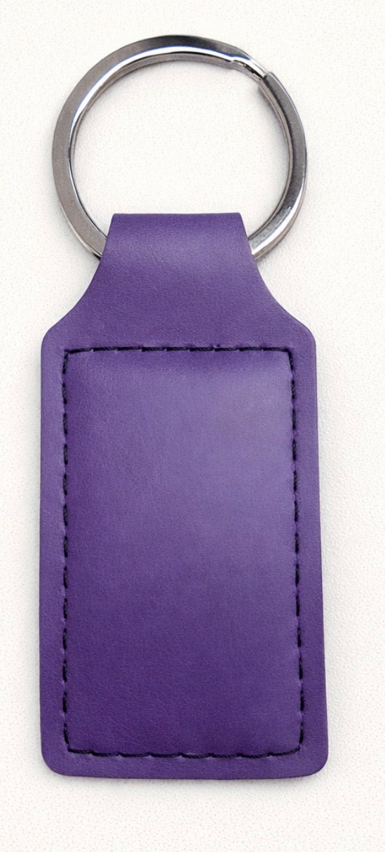 Key Chain Leather Square in Purple