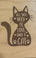 Magnet All You Need Is Love And A Cat in a Cat Figure