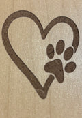 Magnet Dog Paw with a Heart
