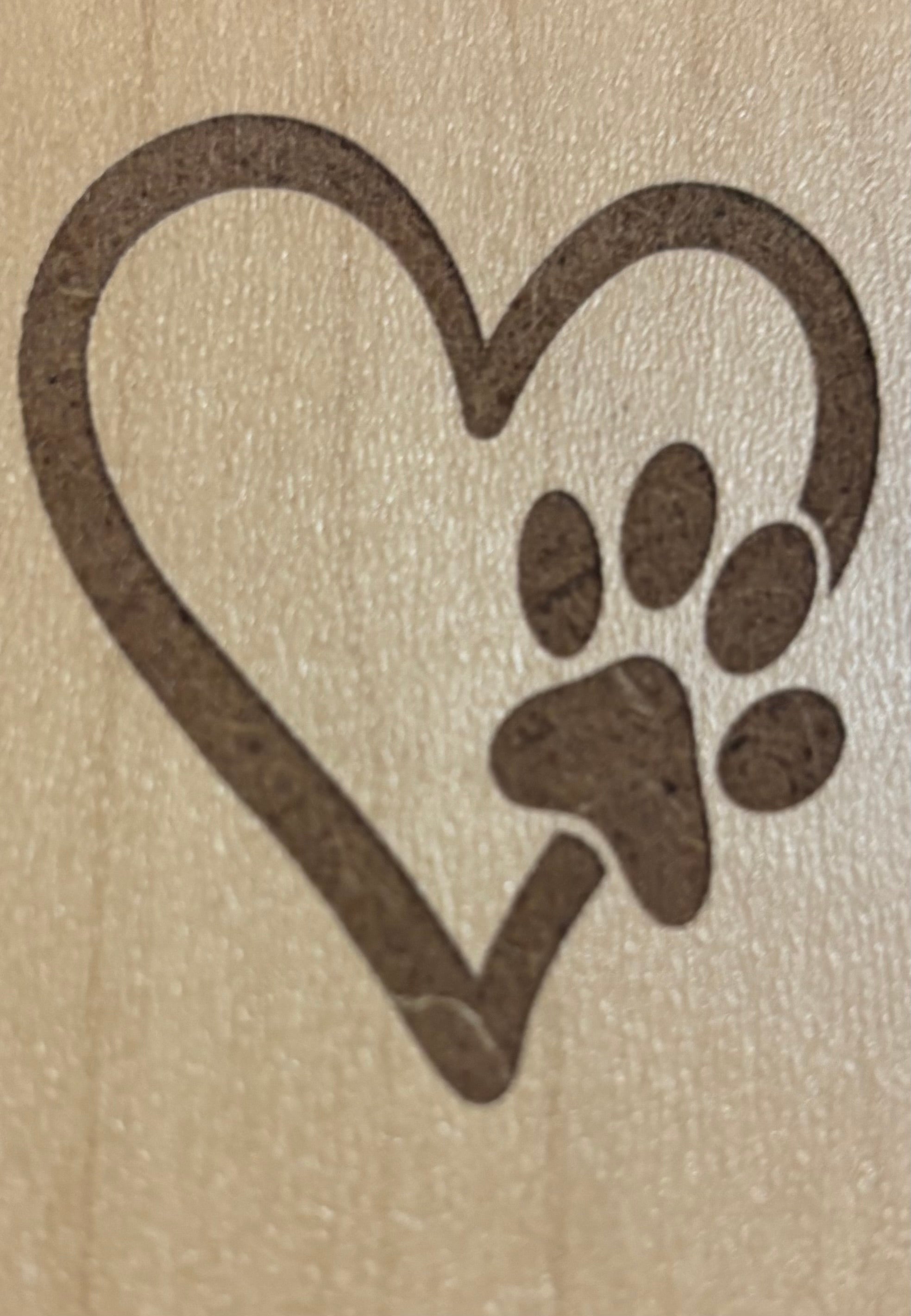 Magnet Dog Paw with a Heart