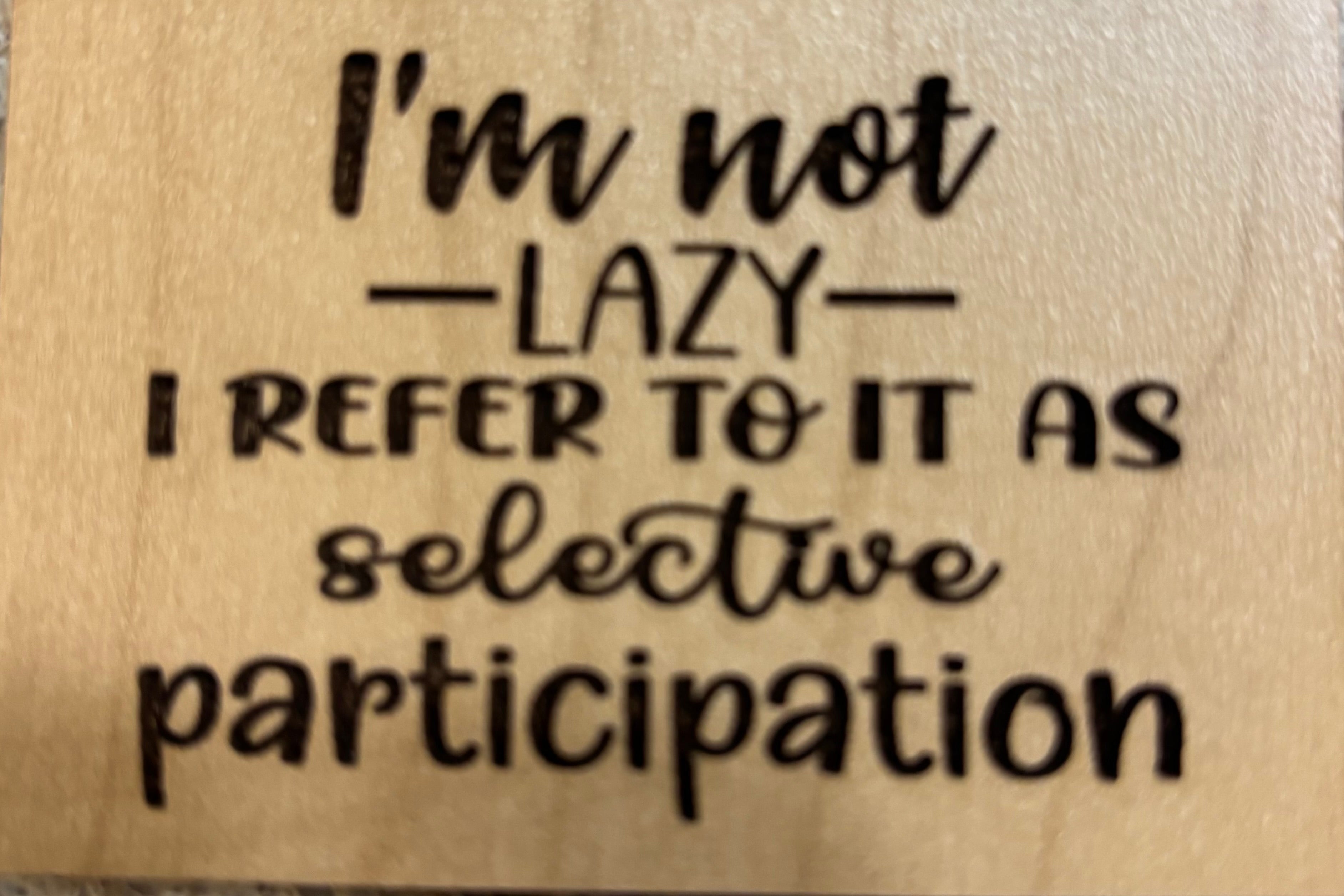 Magnet I'm Not Lazy I Refer To It As Selective Participation