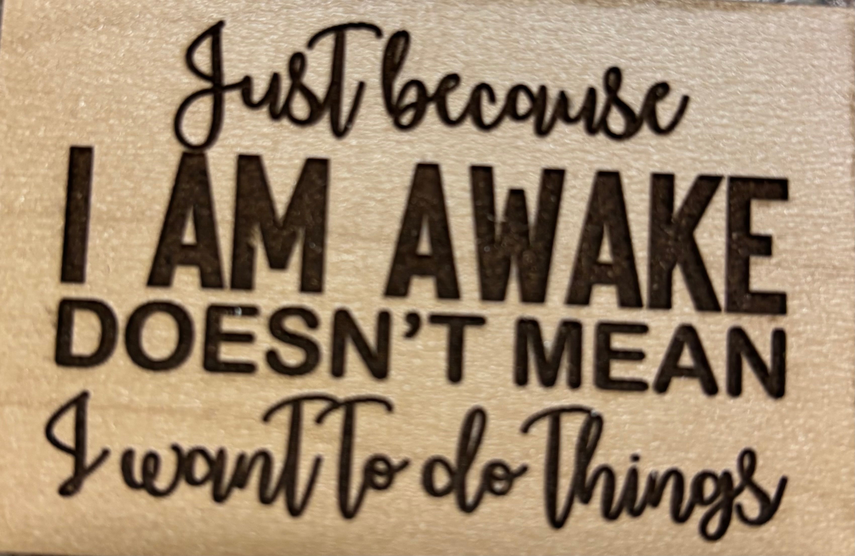 Magnet Just Because I Am Awake Doesn't Mean I Want To Do Things