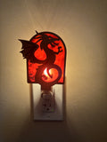 Night Light Dragon with Red Background