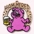 Ornament Oak Pig Saying HAM-MERED