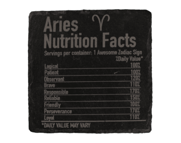 A label for an aries nutrition facts.